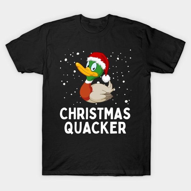 Christmas Quacker Cute Duck Christmas T-Shirt by PowderShot